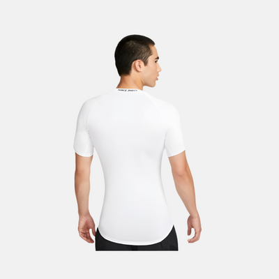 Nike Pro Dri-FIT Tight Short-Sleeve Men's Fitness T-shirt -White/Black