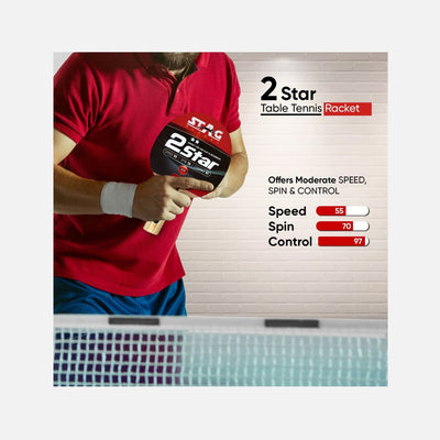 STAG GLOBAL 2 Star Table Tennis Racket | 190 Grams |