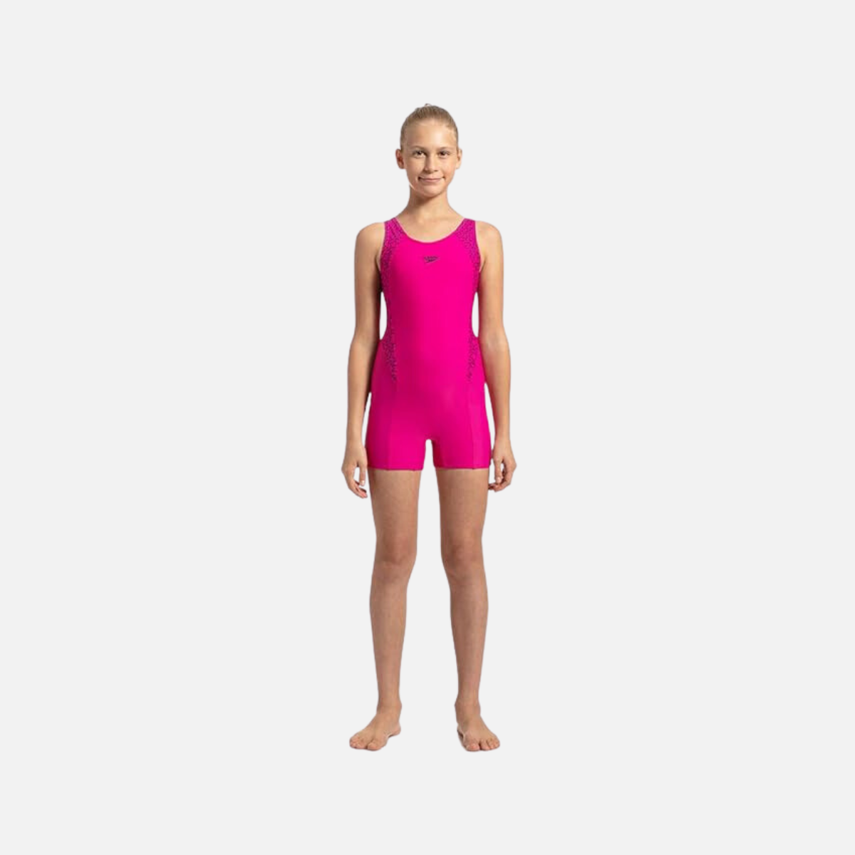 Speedo Junior Female Hyperboom Splice Mback Legsuit -Electric Pink/True Navy
