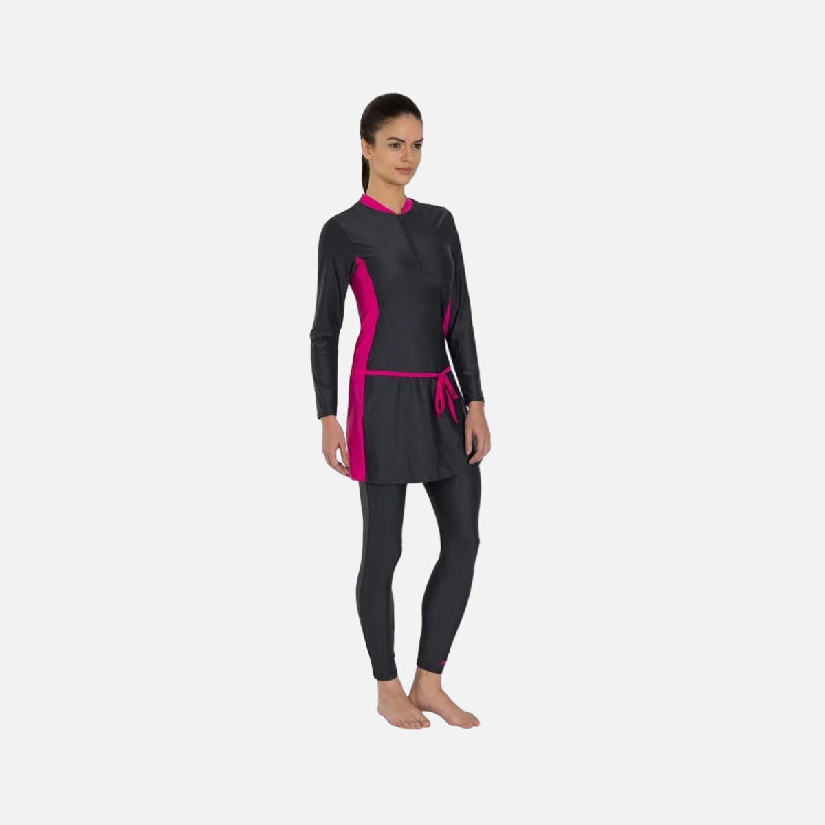 Speedo Adult Female 2Pc Full Body Suit -Oxid Grey/Electric Pink