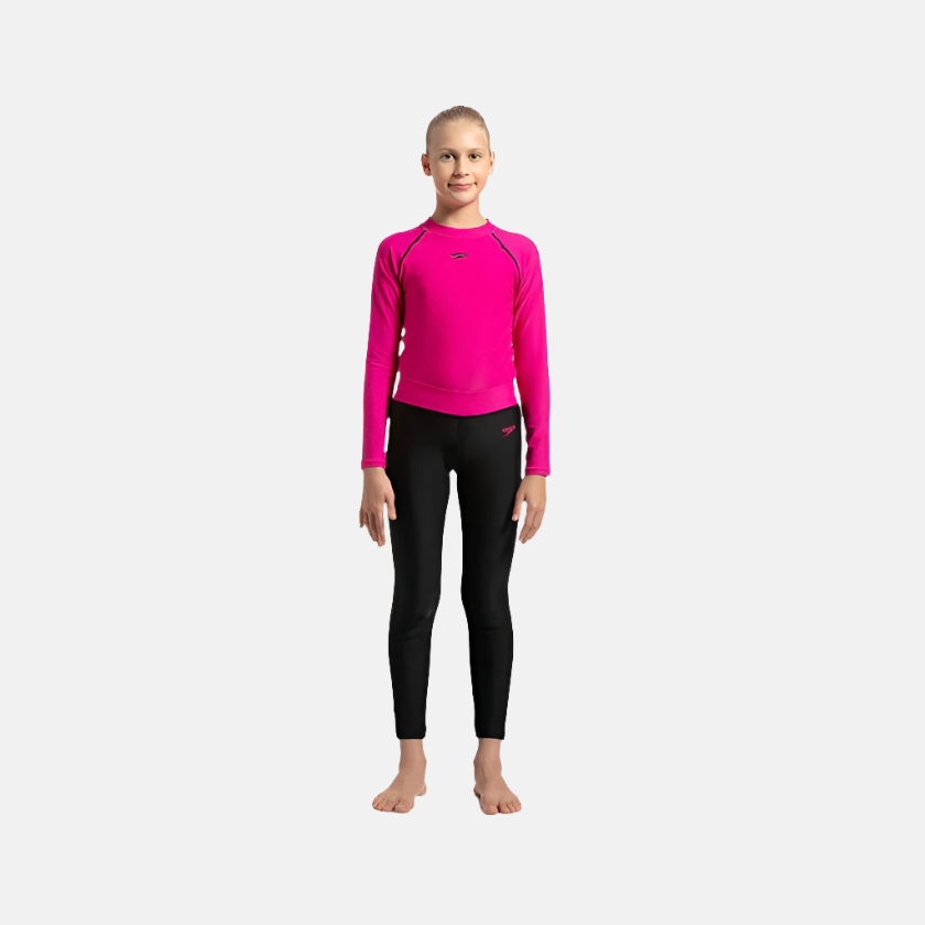 Speedo Endurance 10 Active Kids Girls Leggings -Black/Electric Pink