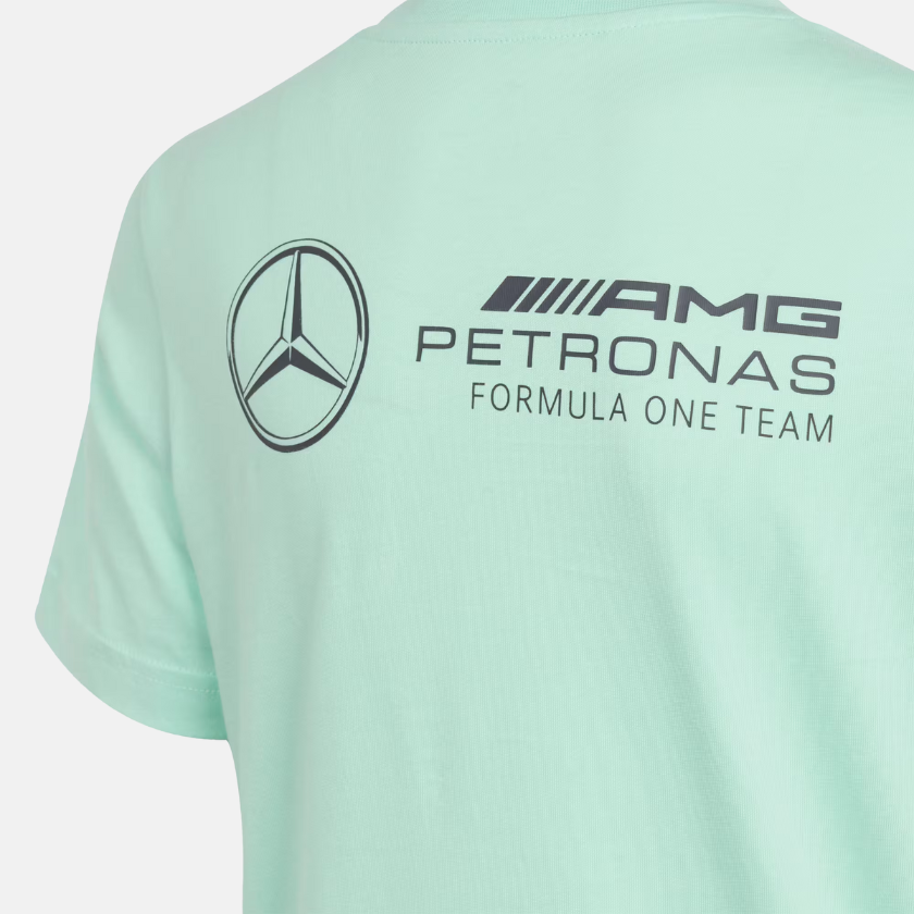 Adidas Mercedes-AMG Petronas F1 Premium Woven Graphic Tee Juniors - Frozen Green / Grey Strata
