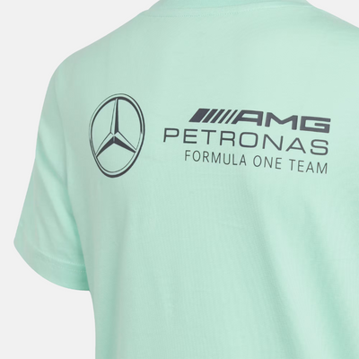 Adidas Mercedes-AMG Petronas F1 Premium Woven Graphic Tee Juniors - Frozen Green / Grey Strata