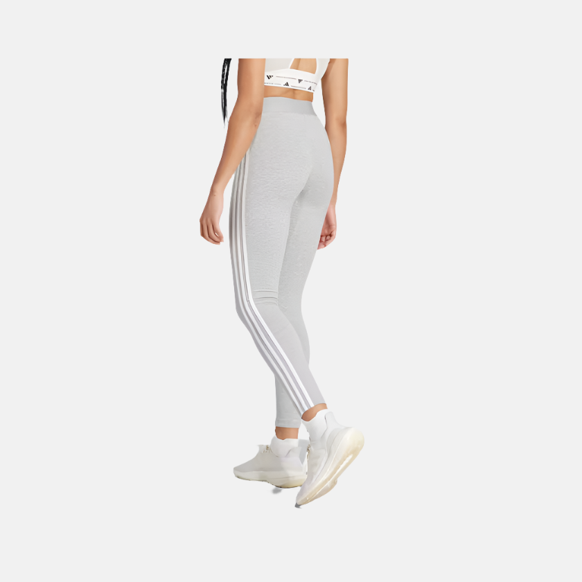 Adidas 3 Stripes Women's Tights -Medium Grey Heather/White