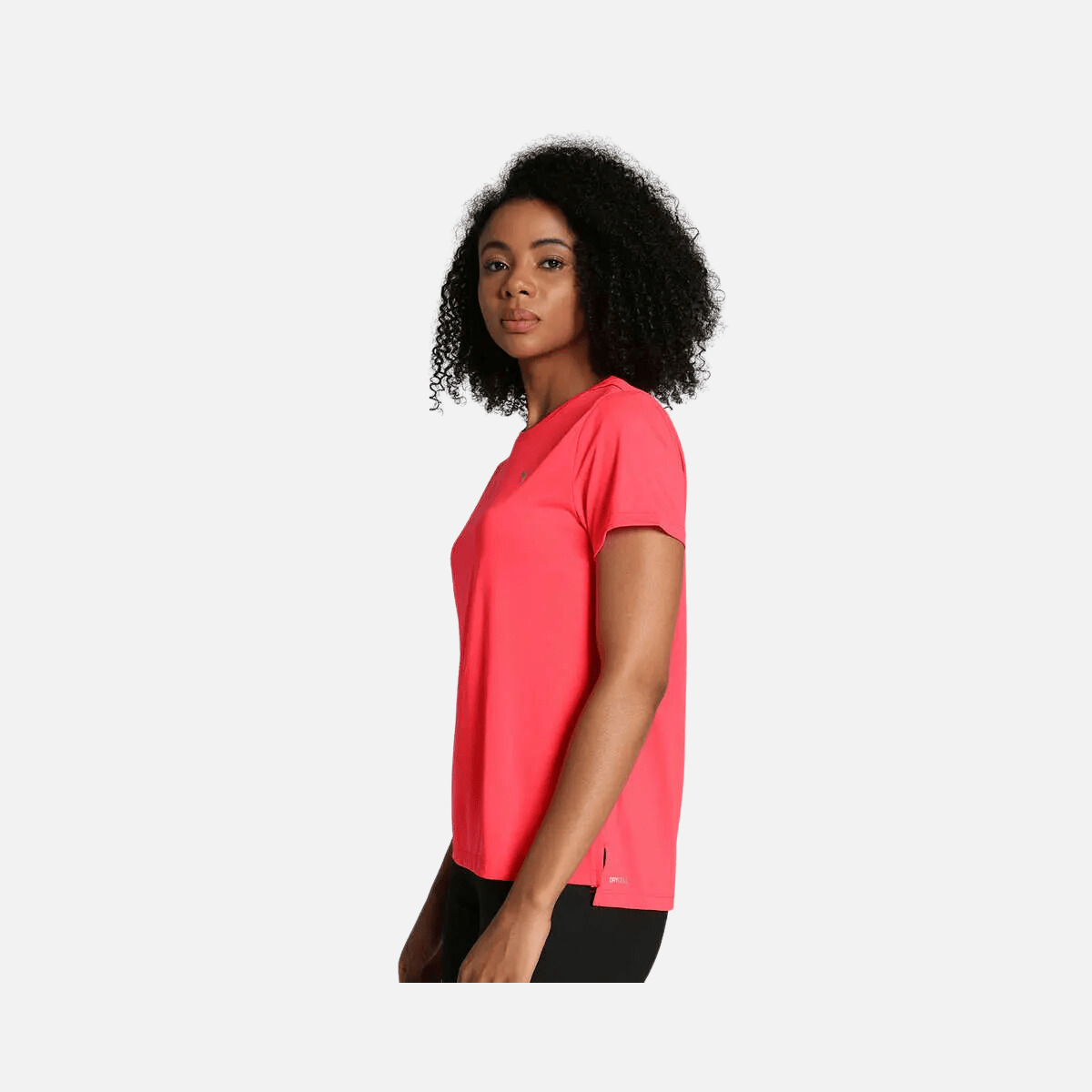 Puma Printed Cotton Round Neck Women's T-Shirt -Fire Orchid