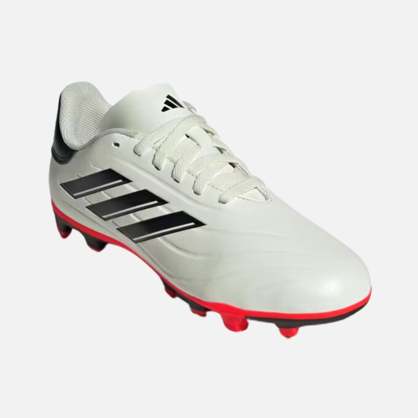Adidas Copa Pure II Club Flexible Ground Kids Unisex Football Shoes (4-16Year) -Ivory/Core Black/Solar Red
