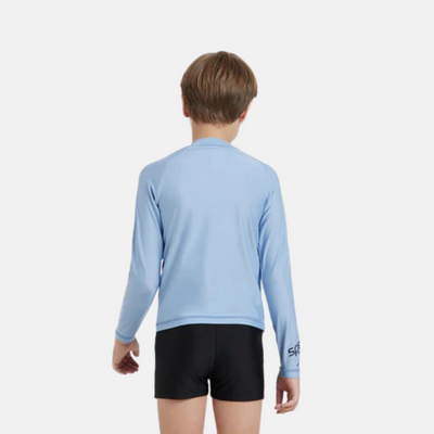 Speedo Boys Endura Brite Long Sleeve Suntop – Curious Blue / True Navy