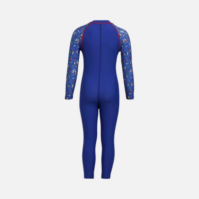 Speedo Color Block All In One Unisex Suit -Blue/Watermelon