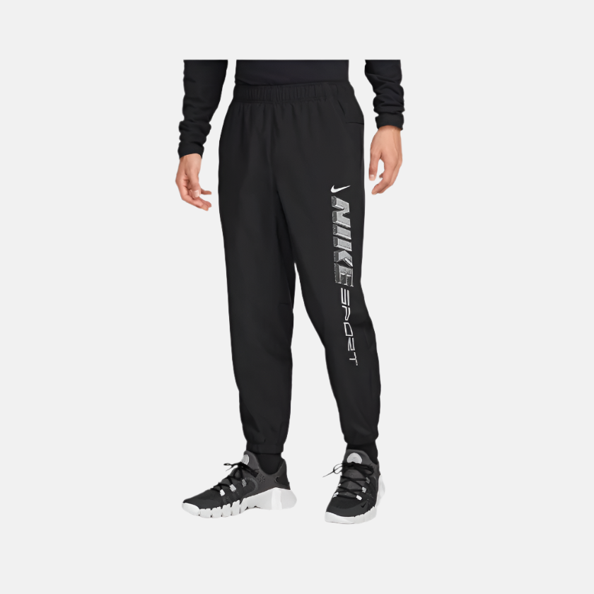 Nike Foam Men's Dry Fit Tapered Multipurpose Pants -Black/Black/Metallic Silver