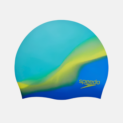 Speedo Multi Colour Silicon Chlorine Resistant Kids Unisex Swim Cap -Blue/Green