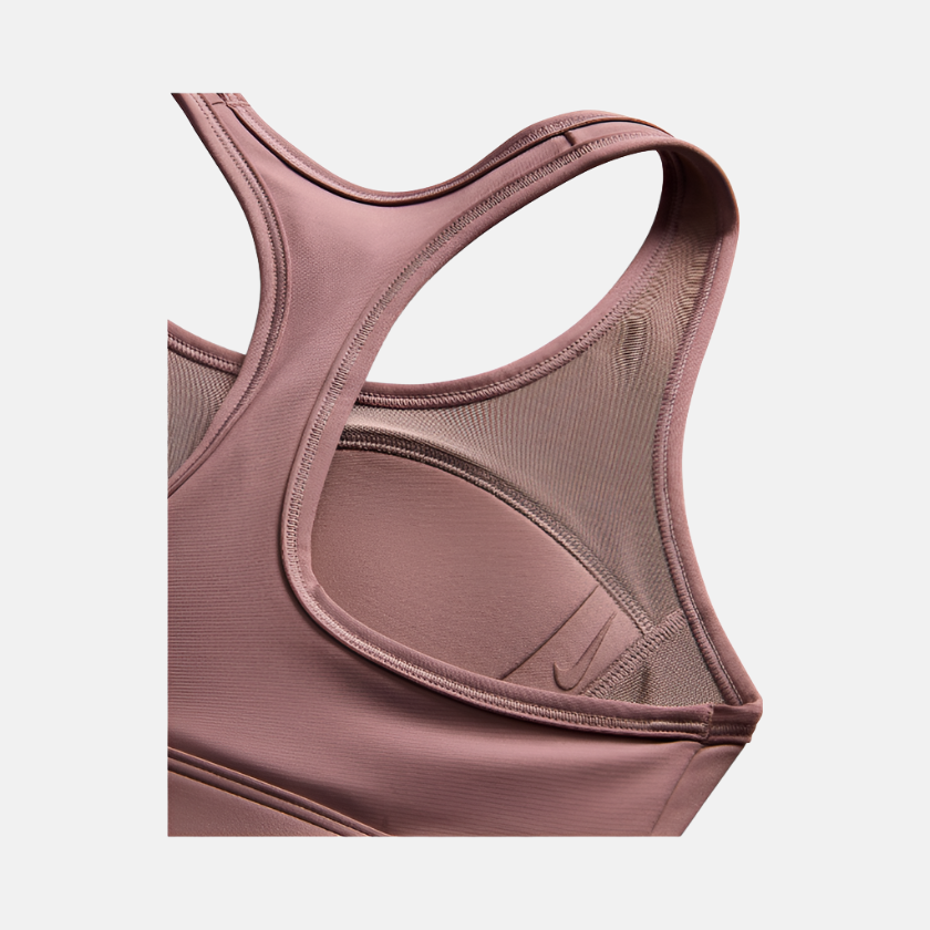 Nike Swoosh Medium-Support Women's Padded Sports Bra -Smokey Mauve/White