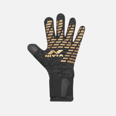 Nivia Ashtang Gold Goal Keeper Gloves -Black/Gold