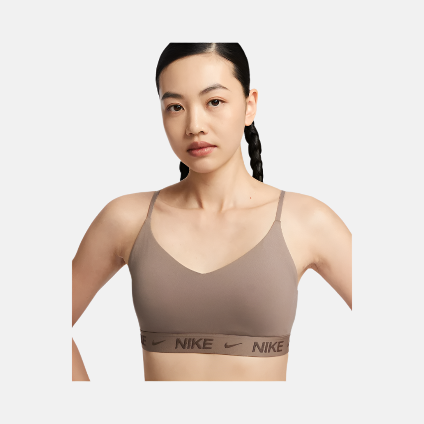 Nike Indy Light-Support Padded Adjustable Women's Sports Bra -Mink Brown/Ironstone