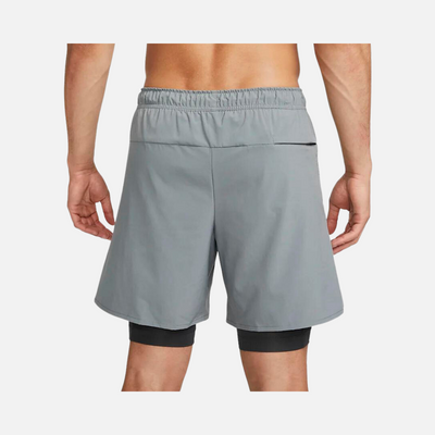 Nike Dri-FIT Unlimited Men's 18cm (approx.) 2-in-1 Versatile Shorts -Smoke Grey/Dark Smoke Grey/Black/Smoke Grey