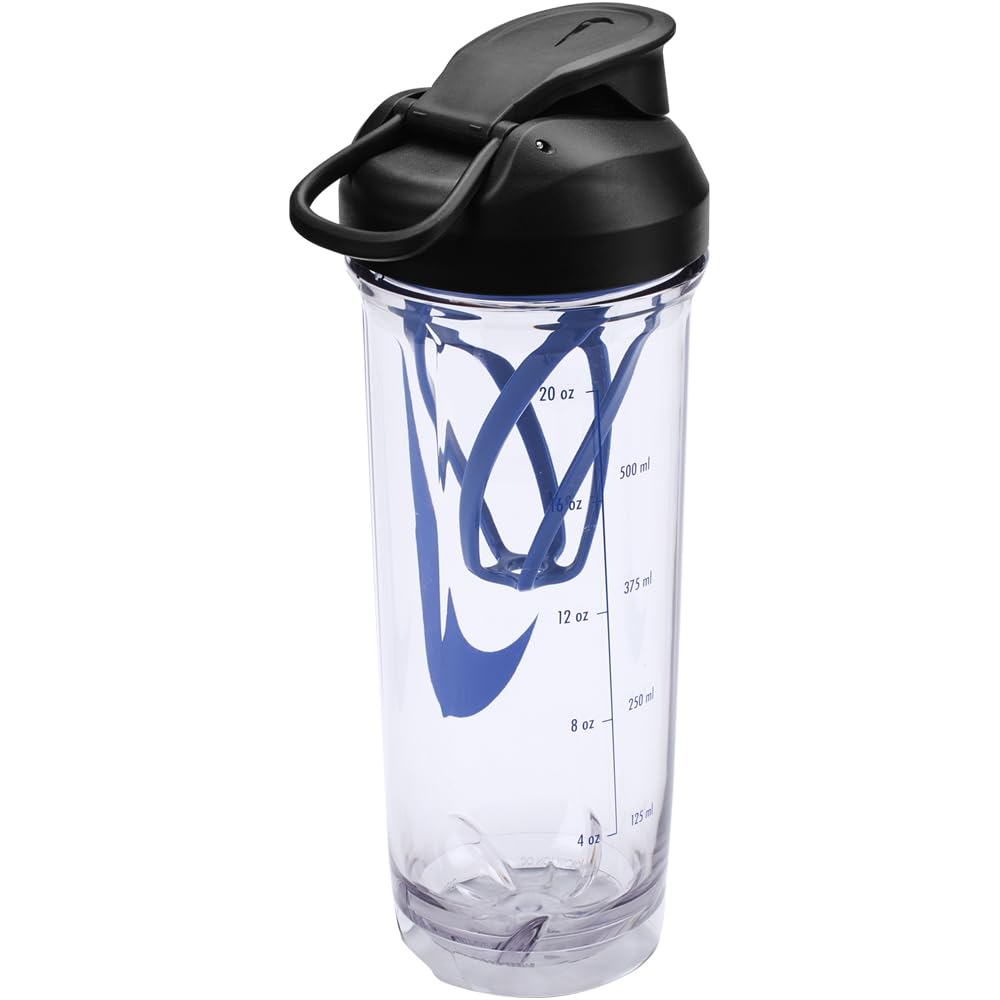 Nike Transparent Recharge 2.0 Gym Shaker Bottle -Clear/Black/Clear/Black/Volt/Clear Black/Royal Blue