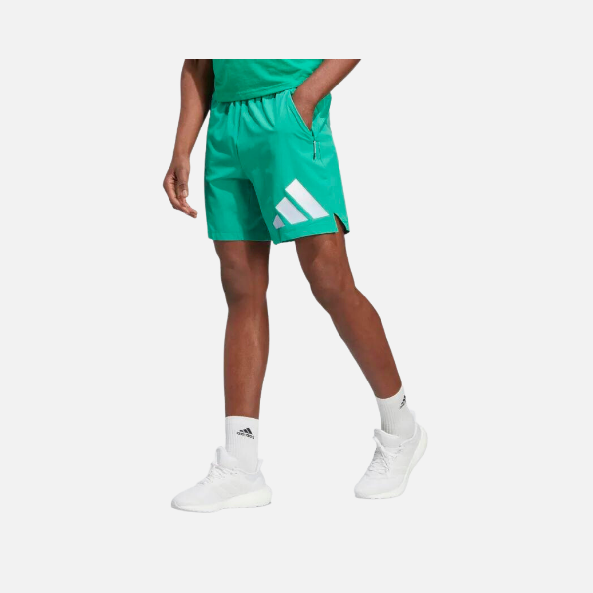 Adidas Train Icons 3-Stripes Men Training Shorts -Court Green