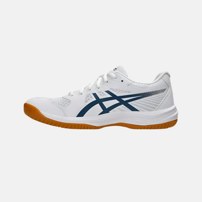 Asics UPCOURT 6 Men's Badminton Shoes -White/Vintage Indigo