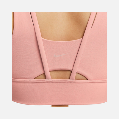 Nike Dri-FIT Alate Ellipse Women's Medium-Support Padded Longline Sports Bra -Red Stardust/White