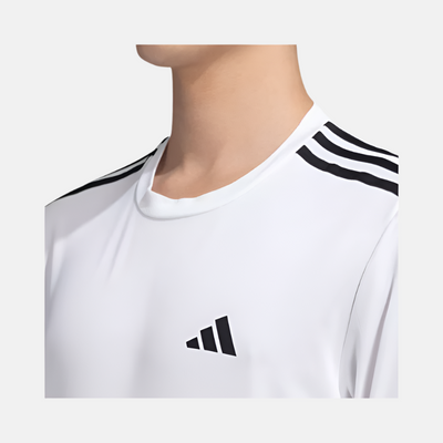 Adidas Essential Base 3Stripes Men's Training T-shirt -White/Black