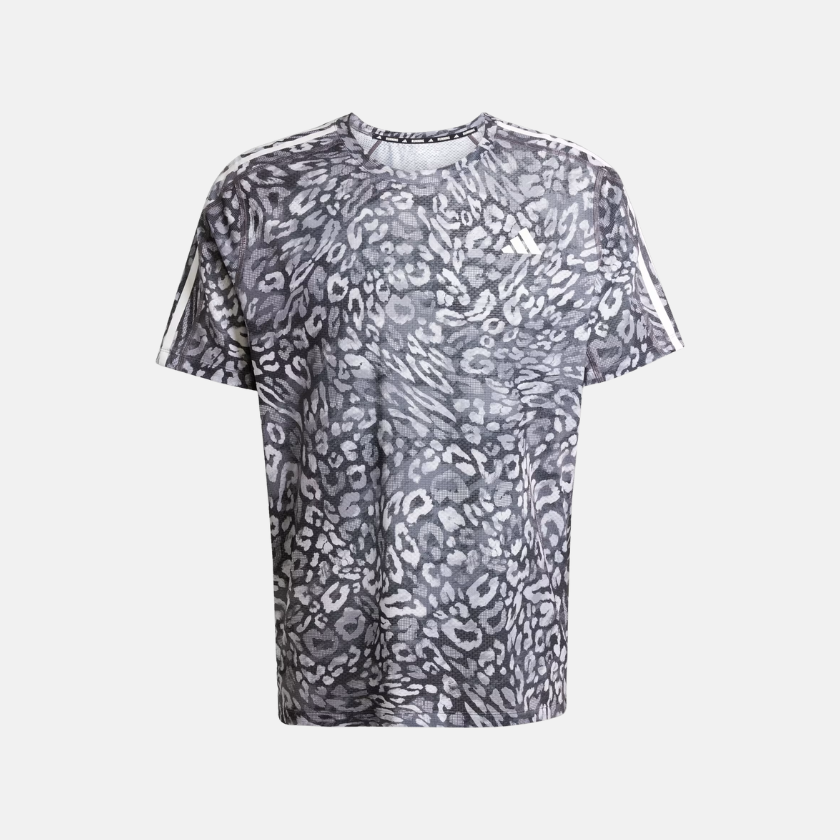 Adidas Own The Run CLIMACOOL 3-Stripes Tee – Dash Grey / Black