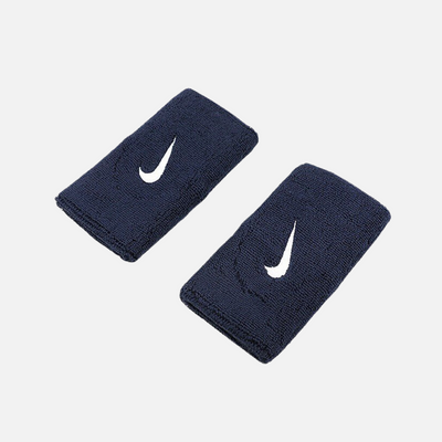 Nike Swoosh Doublewide Wristbands -Obsidian/White