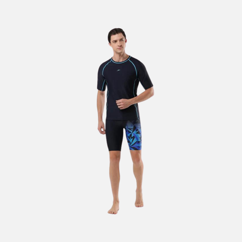 Speedo Adult Men's Swim Active Sun Top -True Navy/Picton Blue