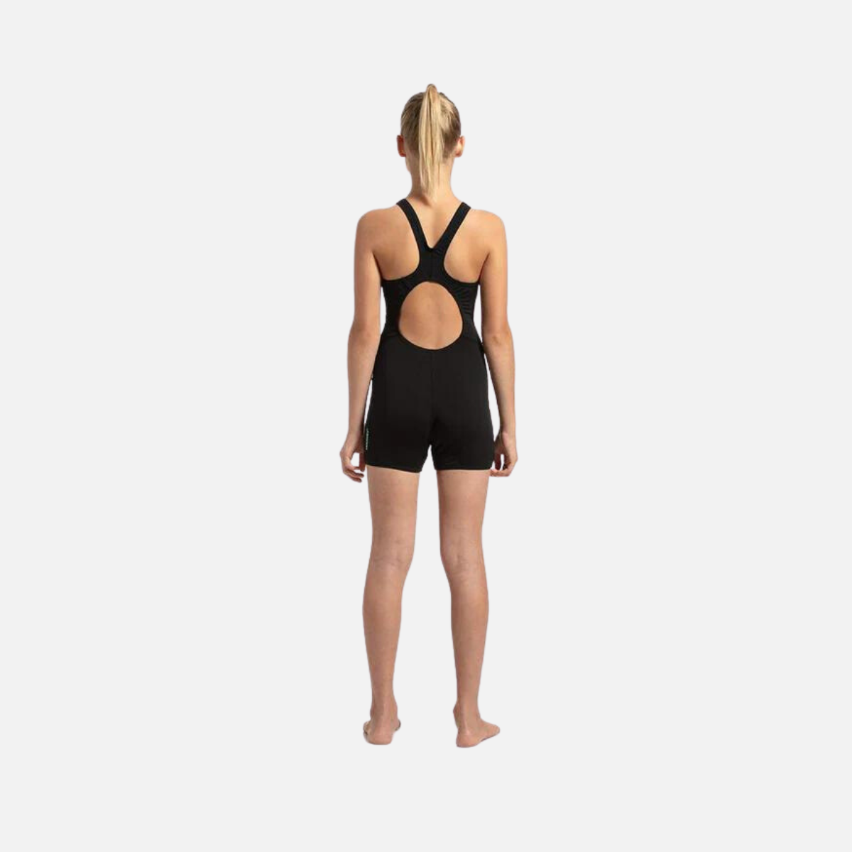 Speedo Girl's Essential Endurance+ Legsuit -Black/Green Glow