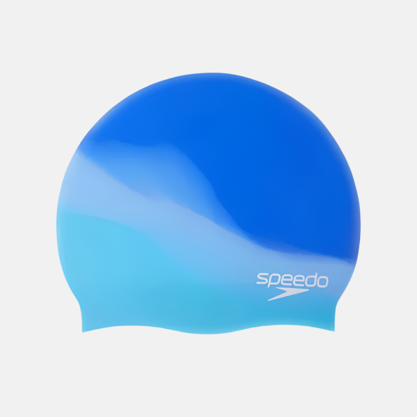 Speedo Chlorine Resistant Silicon Swim Adult Unisex Cap -Black/Blue