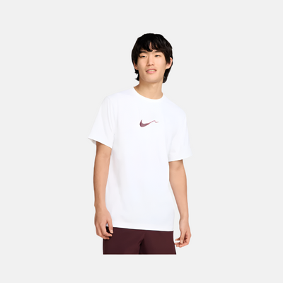 Nike Hyverse Dri-FIT UV Men's Short-Sleeve T-shirt -White/Burgundy Crush