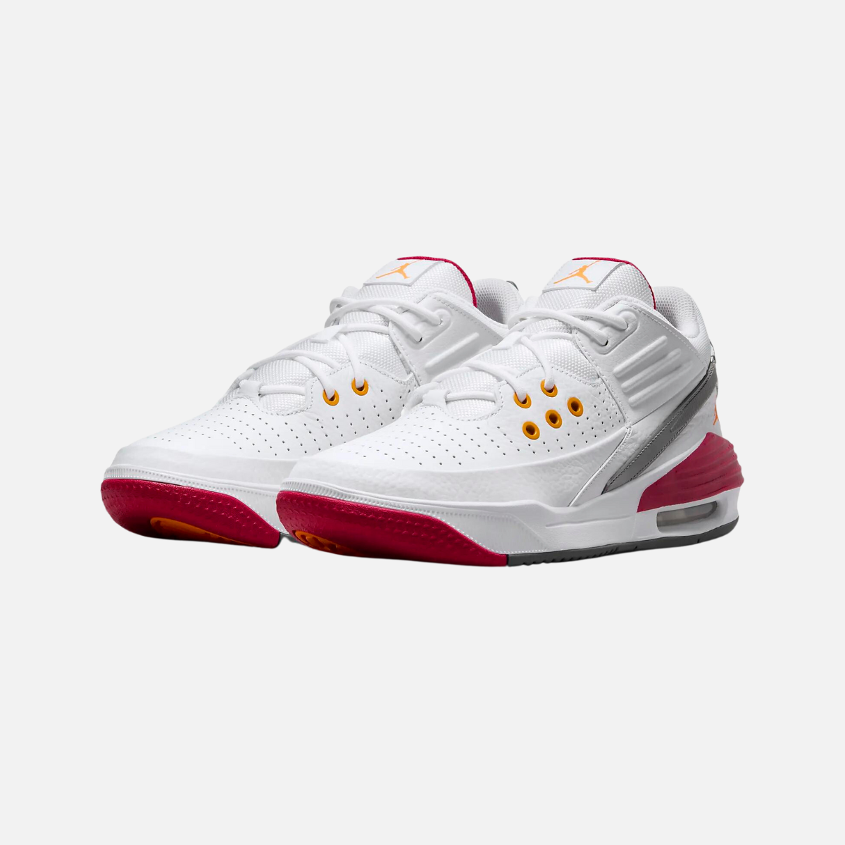 Jordan Max Aura 5 Men's Basketball Shoes -White/Cardinal Red/Light Graphite/Vivid Orange