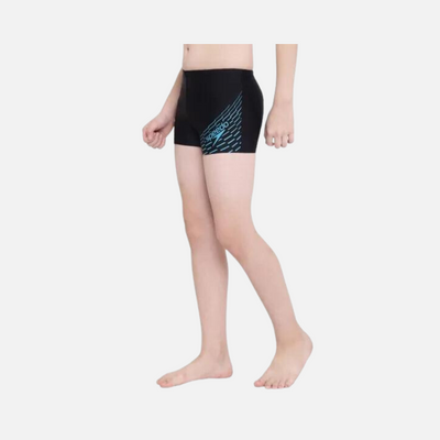 Speedo Medley Logo Aquashort Kids Boy Swimwear -Black/Aquarium