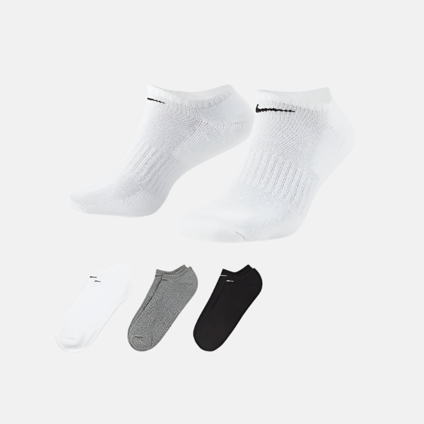 Nike Everyday Cushioned Training No-Show Socks (3 Pairs) -Multi-Colour