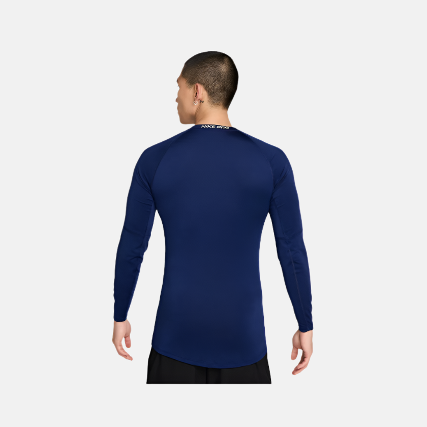 Nike Pro Dri-FIT Tight Long-Sleeve Men's Fitness T-shirt -Blue Void/White