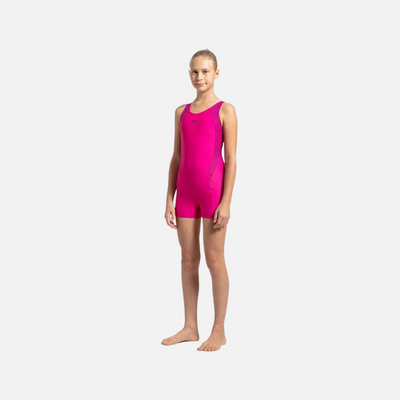 Speedo Junior Female Hyperboom Splice Mback Legsuit -Electric Pink/True Navy