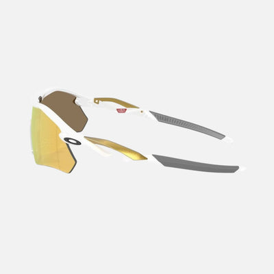 Oakley Radar Plate Sunglasses Polished White/Prizm 24K Polarised Lenses