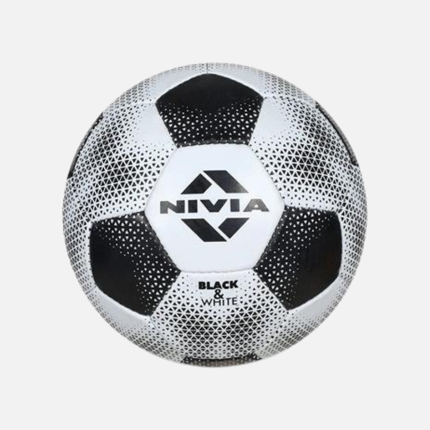 Nivia Synthetic Rubberized Stitched Football -Black/White