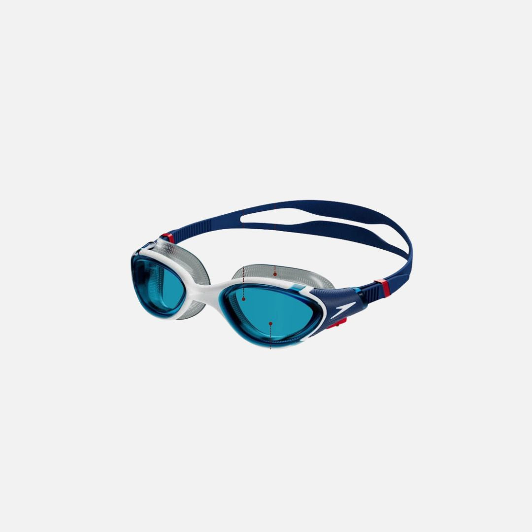 Speedo Unisex Adult Biofuse 2.0 Blue Tint Lens Swim Goggles - Blue & White