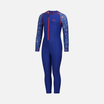 Speedo Color Block All In One Unisex Suit -Blue/Watermelon