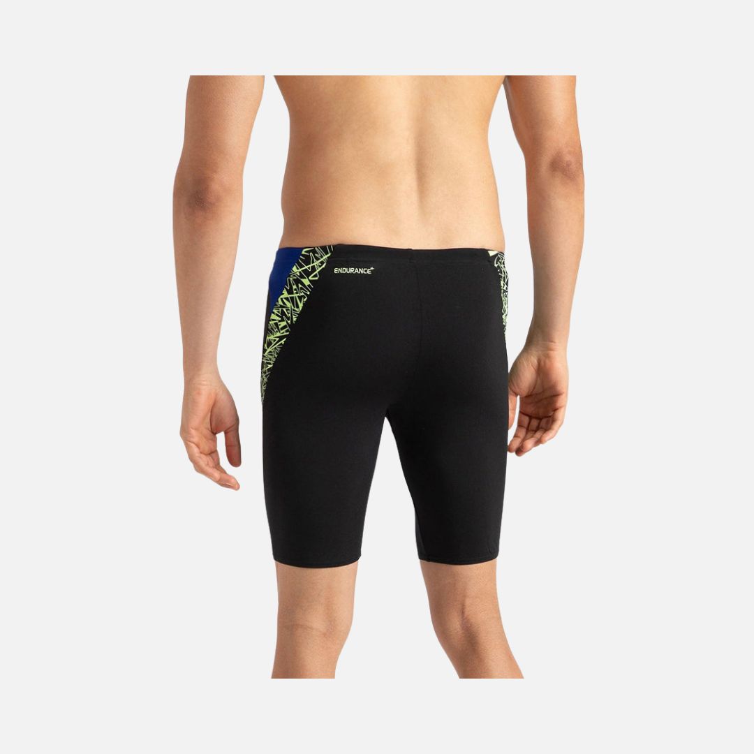 Speedo Men's Endurance+ Boom Splice Jammer - Black & Bright Zest