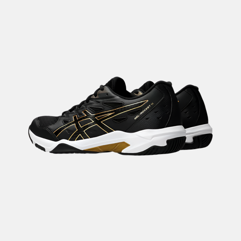 Asics GEL-ROCKET 11 Men's Badminton Shoes -Black/Pure Gold