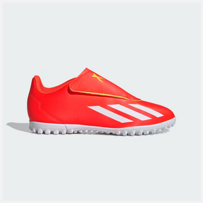 Adidas X Crazyfast Club Hoop And Loop Turf Kids Unisex Football Shoes (4-8 Years) -Solar Red/Cloud White/Team Solar Yellow 2