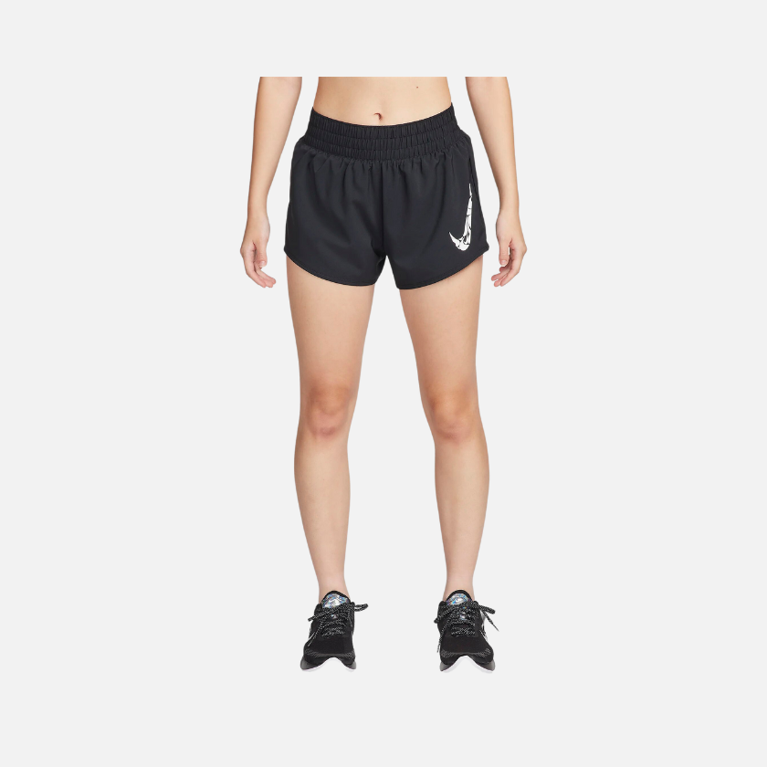 Nike One Dri-FIT Mid-Rise 8cm (approx.) Brief-Lined Women's Shorts - Black/White