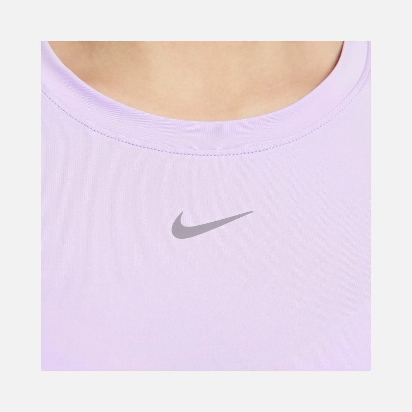 Nike One Classic Women's Dri-FIT Short-Sleeve Top -Lilac Bloom/Black