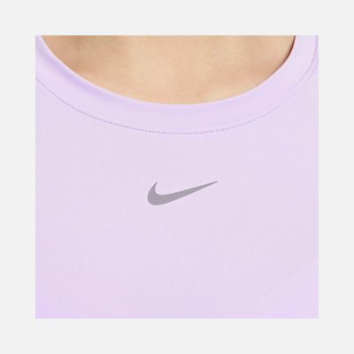 Nike One Classic Women's Dri-FIT Short-Sleeve Top -Lilac Bloom/Black