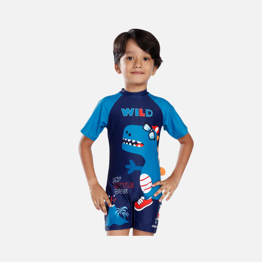 Airavat Kids Boy Swimming Costume (13-16Year) -Dino Dark Blue