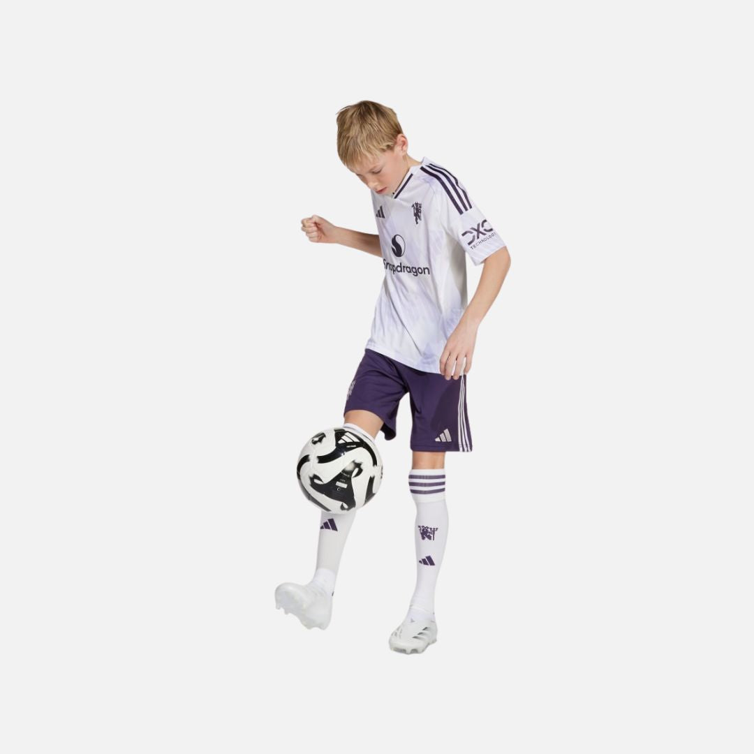 ADIDAS Manchester United 25/26 Away Shorts Kids Aurora Plum