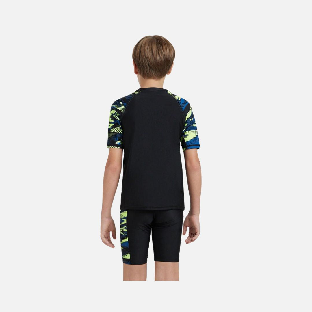 Speedo Boy's Endurance10 Hyperboom Print Short Sleeve Suntop