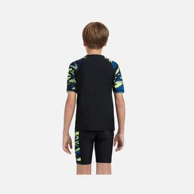 Speedo Boy's Endurance10 Hyperboom Print Short Sleeve Suntop