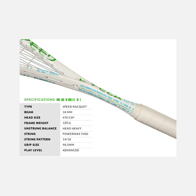 Tanso Limited Edition FEZA 125 Graphite Strung Squash Racquet -White
