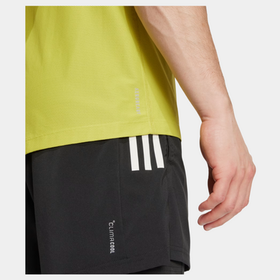 Adidas Own the Mens Run Tee - Florescent yellow